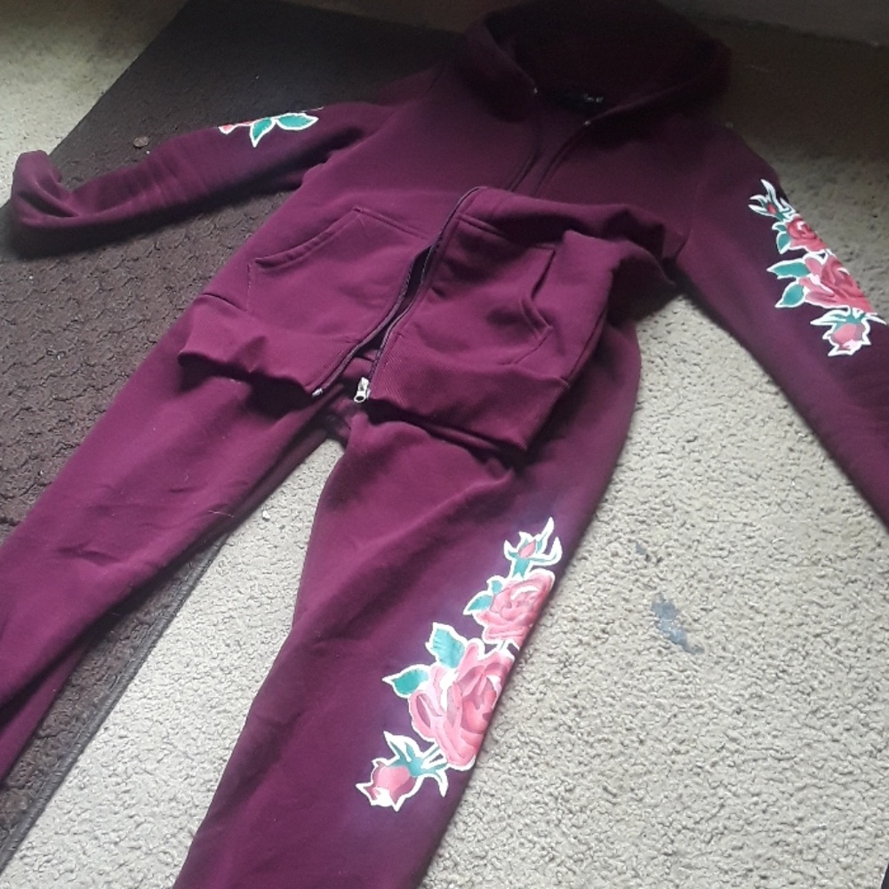 Purple Zip Up Jacket With Matching Joggers